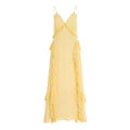 Yellow Ruffle-Trim Spaghetti Strap Maxi Dress for Women